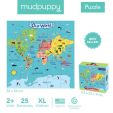 Puzzle podłogowe Mapa Świata 2+ Mudpuppy