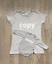 Zestaw Koszulka dla Mamy i body dla dziecka z nadrukiem COPY PASTE rozmiar S